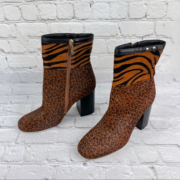 NWOB FRANCO SARTO Calf Hair Block Heel Ankle Boot - Picture 5 of 13